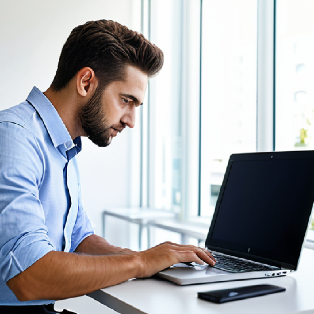 **
"A professional software developer, fully clothed in a modest button-down shirt and slacks, working on a laptop in a brightly lit, modern office. Code is visible on the screen. Safe for work, appropriate content, perfect anatomy, natural proportions, professional environment, family-friendly."
**
