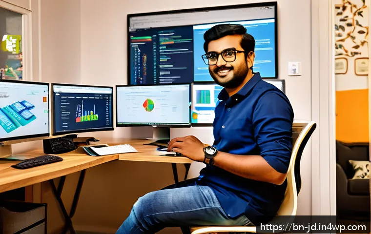 기술 공유 플랫폼의 시장 진입 장벽 분석 - A detailed and vibrant illustration of a Bengali tech entrepreneur in a cozy, modern home office set...