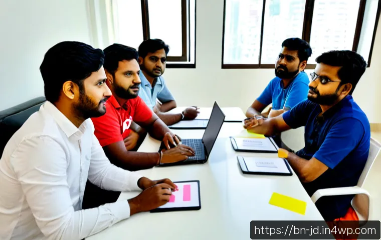 기술 공유 플랫폼에서의 UX UI 설계 원칙 - Photorealistic collaborative UX/UI design workshop in a bright modern Dhaka coworking space, diverse...